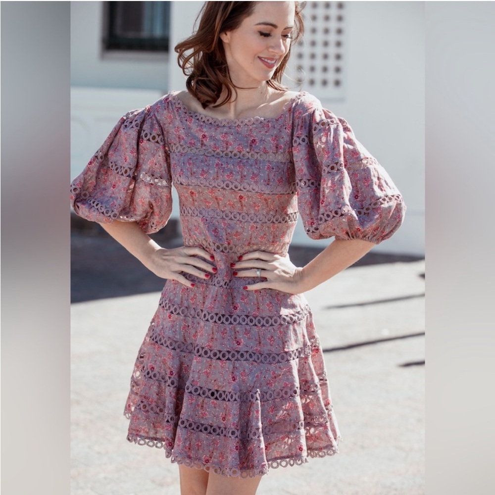 NWT ZIMMERMANN CIRCLE TRIM PRINT DRESS
